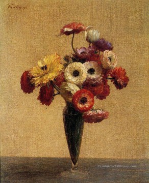 Anémones et renoncules peintre de fleurs Henri Fantin Latour Peinture à l'huile